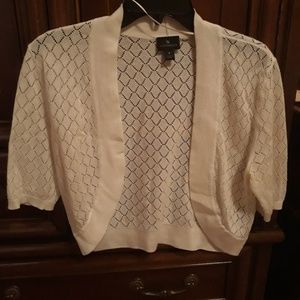 White knit shrug